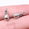 Antique silver money bag pendant charms with dollar sign for DIY jewelry making 16x8mm - 10 Pieces Pack / Antique Silver