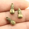 Antique bronze money bag charm with dollar sign for DIY jewelry making - 10 Pieces Pack / Antique Bronze