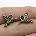 Antike Bronze fliegende Kolibri-Anhänger für die DIY-Schmuckherstellung 19x15mm - Hummingbird Style (A10828) / Antikbronze