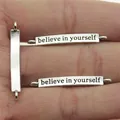 "Believe in yourself" 32mm silberfarbener Verbinder für handgemachte DIY Schmuckstücke. - Antiksilber