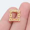 Vintage gouden rechthoekige fotolijst hanger 20x15mm voor het maken van sieraden - KC Goud (D12077)