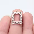 Retro zilveren 20x15mm rechthoekige fotolijst hanger voor DIY sieraden maken hobby - Wit K Kleur (D12274)