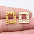Vintage 20x15mm gouden rechthoekige fotolijst hangers met voor- en achterkant details - Glanzend Goud (D12406)