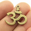 Antiek bronzen Om-symbool hanger bedeltje voor doe-het-zelf sieraden - OM Symbool (ABD-C10974) / Antiek Brons