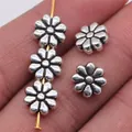 Antique silver flower spacer beads 9x9mm for DIY jewelry making handicraft accessories - Antique Silver