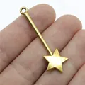 Antique gold star fairy wand magic stick charm pendant for DIY necklace jewelry making - Fairy Wand Style (D10156) / 10 Pieces Pack / Antique Gold