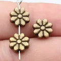 9x9mm antique bronze flower shaped spacer beads for vintage jewelry DIY crafts - Antique Bronze