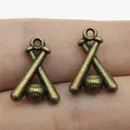 Vintage antique bronze alloy baseball bat and ball pendants for DIY sports jewelry - Baseball Pendant Style (ABD-C10969) / Antique Bronze