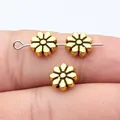 9x9mm vintage gold flower spacer beads for DIY jewelry making and craft accessories - Antique Gold