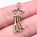 Antique bronze shooting star celestial pendant charm for DIY jewelry making 30x12mm - Pentagram Comet Pendant (A13551) / Antique Bronze