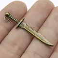 Antique bronze alloy dagger sword pendant charm for DIY jewelry making, 43x10mm - Katana (A12079) / Antique Bronze