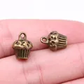 Vintage bronze 3D cupcake shape pendant charms for DIY jewelry making and crafts - Antique Bronze