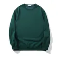 Minimalist forest green men's crewneck sweatshirt with a comfortable loose fit for autumn - 3XL / Tops / Dark Green
