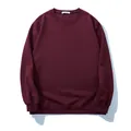 Oversized men's burgundy crewneck sweatshirt in a solid color minimalist casual design - 3XL / Tops / Wine Red