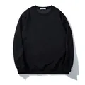 Men's oversized plain black sweatshirt with long sleeves and crew neck - 3XL / Tops / Black