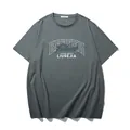 Stylish grey oversized graphic t-shirt with Better Future letter print for men - XL / Tops / Dark Green
