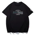 Loose fit black plus size cotton T-shirt featuring a colorful Freedom letter print - XL / Tops / Black