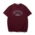 Stylish maroon plus size T-shirt with 'Better Future' lettering for casual summer wear - XL / Tops / Wine Red