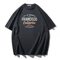 Oversized heren T-shirt met afhangende schouders en San Francisco print donkergrijs - 2XL / Tops / donkergrijs