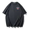 T-shirt homme anthracite surdimensionné avec épaules tombantes et imprimé sur la poitrine - 2XL / Hauts / Gris Foncé
