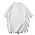 Oversized white drop-shoulder T-shirt with gold foil BUERBEYR lettering and frame - 3XL / Tops / Off White