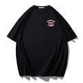 T-shirt noir surdimensionné pour hommes avec imprimé graphique vintage sur la poitrine - 2XL / Hauts / Noir