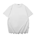 Classic loose fit plus size men's solid white short sleeve cotton T-shirt for summer - XL / Tops / White
