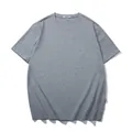 Oversized men's minimalist solid grey cotton short sleeve t-shirt in a relaxed fit - Gray