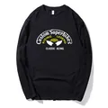 Classic black men's long-sleeved T-shirt featuring a Custom Superbikes graphic print. - XL / Tops / Black