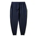 Plus size casual navy blue joggers with elastic waist and cuffed ankles - 2XL / Bottoms / Sapphire Blue