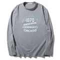 Lässiges graues Langarm-T-Shirt für Herren mit Vintage-Sportgrafik-Print-Design - XL / Oberteile / Dunkelgrau