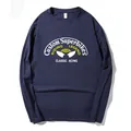 Navy blue men's long sleeve T-shirt with Custom Superbikes letter print - XL / Tops / Navy Blue