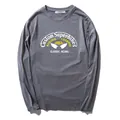Stilvolles graues Langarm-T-Shirt für Herren mit Vintage Custom Superbikes Grafik - Dunkelgrau