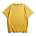 Men's oversized yellow short sleeve t-shirt with dropped shoulders for casual wear. - 8XL / Tops / Yellow
