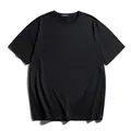 Essential men's loose fit dropped shoulder short sleeve solid black cotton t-shirt - 8XL / Tops / Black