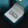 Eleganti orecchini a lobo a fiore in argento S925 con perla naturale e smalto blu delicato - Orecchini Fiore Doppio Strato Quattro Petali