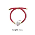 Handmade adjustable red braided rope bracelet with 1.3cm natural baroque pearl detail - 13mm Button Pearl Red Rope Bracelet