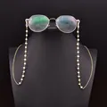Elegant freshwater pearl glasses chain with gold-plated link necklace for women - Pearl Wire Wrapped Eyeglass Chain