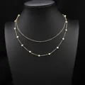 Elegant double-layer necklace with natural freshwater pearls and delicate gold chain - Symmetrical Fixed Sweater Chain