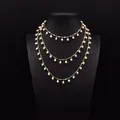 Elegant layered natural freshwater pearl necklace with 18k gold plating for women - Multi-Layer Artificial Pearl Necklace