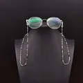 Handmade multi-color beaded eyewear chain with natural amethyst and pearls variant display - Multi-gem Natural Stone Glasses Chain