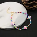 Handmade colorful glass bead bracelet with natural pearls and elegant floral designs - Multicolor Sunflower Pearl Bracelet / Glass Bead Flower Style / Multicolor