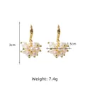 Elegant white natural pearl cluster drop earrings with gold-plated hooks for women - Multi-Strand Patchwork White Earring Sets