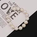 Vintage high-quality natural white pearl bracelet with 925 silver clasp - Edison Pearl Set Bracelet / 18cm (10-12mm Beads) / White