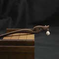 Vintage ebony wood hair stick with a natural pearl pendant in elegant Chinese style - Simple Pearl Pendant