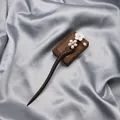 Handmade ebony hair stick with pearl flower decoration for retro Hanfu hair styling - Ebony Floral Pendant Hairpin