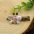 Elegant handmade butterfly hair clip featuring natural baroque pearls and a gold-tone finish - Butterfly Set Hair Clip