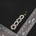 Eleganti orecchini pendenti fatti a mano con perle naturali e cristalli dorati - Stile 4 (Orecchini a Scala in Cristallo)