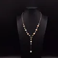Elegante collana lunga vintage fatta a mano con vere perle d'acqua dolce naturali - Catena Maglione Lunga in Perle d'Acqua Dolce Naturali Pure