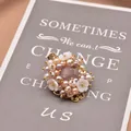 Handmade vintage flower hair clip with natural pearls and delicate shell petals - Natural Amethyst Set Hair Clip